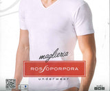 T-SHIRT INTIMA UOMO RAGAZZO SCOLLO A V ELASTICIZZATA MARCA ROSSOPORPORA ART. MU002