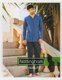 PIGIAMA UOMO COTONE APERTO BOTTONI PANTALONE RIGHE TASCHE MARCA NOTTINGHAM ART. PG43141