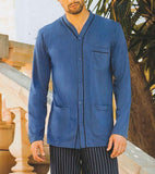 PIGIAMA UOMO COTONE APERTO BOTTONI PANTALONE RIGHE TASCHE MARCA NOTTINGHAM ART. PG43141
