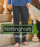 PIGIAMA UOMO COTONE APERTO BOTTONI PANTALONE RIGHE TASCHE MARCA NOTTINGHAM ART. PG43141