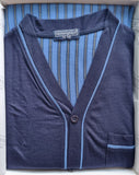 PIGIAMA UOMO COTONE APERTO BOTTONI PANTALONE RIGHE TASCHE MARCA NOTTINGHAM ART. PG43141