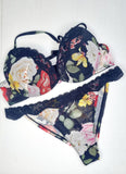 COMPLETO INTIMO DONNA REGGISENO BRASILIANA FIORI TULLE INFIORE ART. 2251