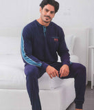 PIGIAMA UOMO CALIBRATO PURO COTONE SERAFINO POLSINI NAVIGARE ART. B2141621B