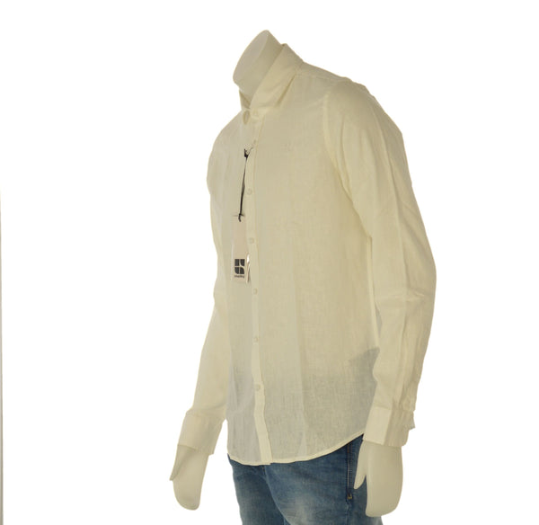 CAMICIA UOMO RAGAZZO MANICA LUNGA LINO SLIM FIT MARCA URBAN RING ART. UR613003