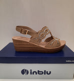SANDALO DONNA RAGAZZA ZEPPA PLATEAU STRASS CINTURINO MARCA INBLU ART. GM50