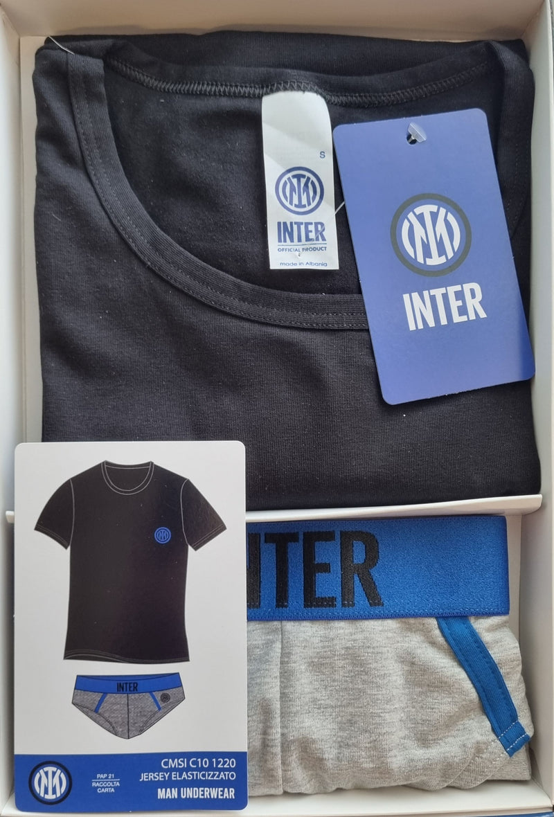 COMPLETO INTIMO UOMO RAGAZZO T-SHIRT SLIP COTONE ELASTICIZZATO SQUADRA INTER ART. C101220