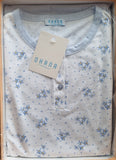 PIGIAMA DONNA MEZZA MANICA SERAFINO PURO COTONE PIZZO FIORI PINOCCHIETTO OHANA ART. 21969