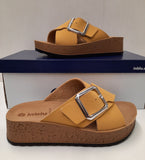 CIABATTA DONNA RAGAZZA FASCE FIBBIA COMODE MORBIDE ECOPELLE INBLU ART. PK39