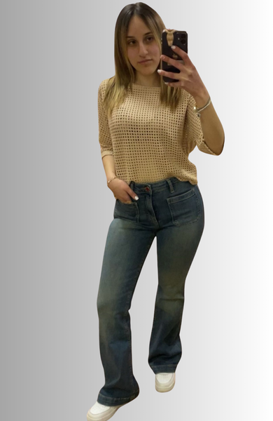 JEANS DONNA ZAMPA TASCHE COTONE MODERNO  VITA ALTA TIFFOSI ART. 10059106