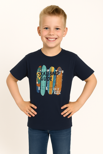 T-SHIRT BAMBINO COTONE GIROCOLLO MEZZA MANICA SKATEBOARD MARCA LOSAN ART. 315-1202AL