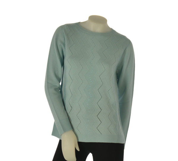 MAGLIONE DONNA RAGAZZA LANA GIROCOLLO LAVORATO MARCA RIVA TRICOT ART. B115610