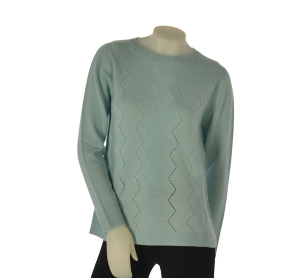 MAGLIONE DONNA RAGAZZA LANA GIROCOLLO LAVORATO MARCA RIVA TRICOT ART. B115610