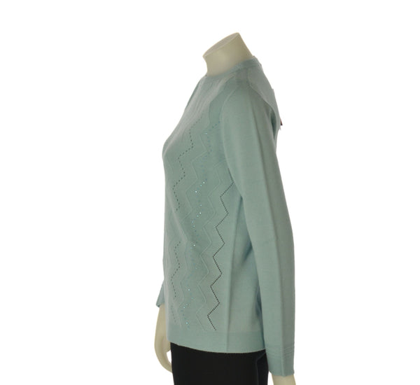 MAGLIONE DONNA RAGAZZA LANA GIROCOLLO LAVORATO MARCA RIVA TRICOT ART. B115610