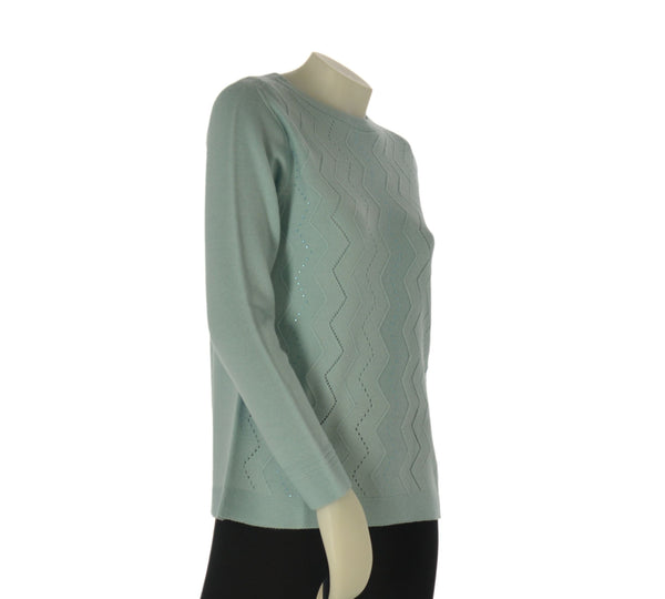 MAGLIONE DONNA RAGAZZA LANA GIROCOLLO LAVORATO MARCA RIVA TRICOT ART. B115610