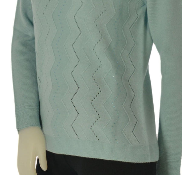 MAGLIONE DONNA RAGAZZA LANA GIROCOLLO LAVORATO MARCA RIVA TRICOT ART. B115610