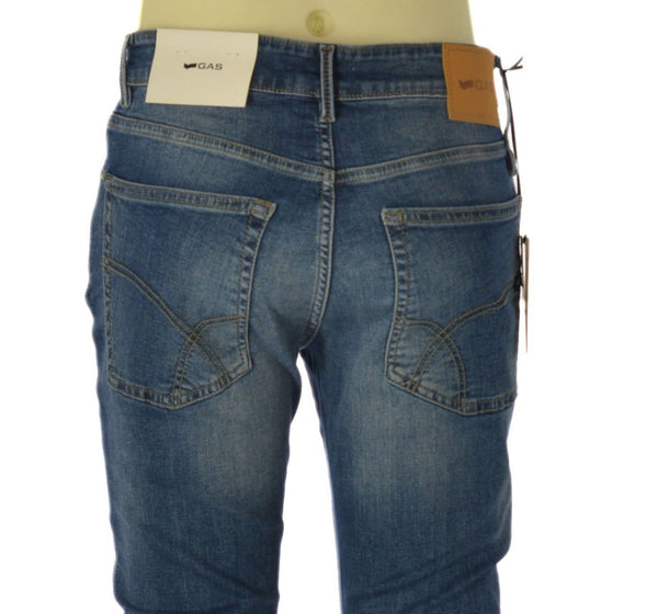 JEANS UOMO RAGAZZO CINQUE TASCHE SKINNY FIT MARCA GAS ART. A7234 SAX