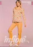 PIGIAMA DONNA RAGAZZA APERTO TERMO COTONE FANTASIA INFIORE ART. 652006