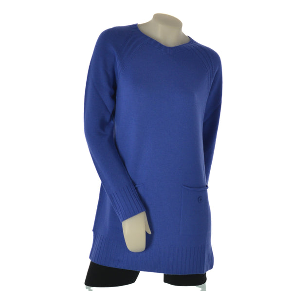 MAGLIONE DONNA RAGAZZA LANA GIROCOLLO LUNGO SPACCHI TASCHINI MARCA TENEREZZA ART. Z9328/BOT