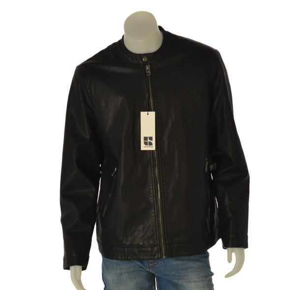 GIUBBETTO UOMO RAGAZZO ECOPELLE TRAPUNTATO BIKER MARCA URBAN RING ART. UR714002