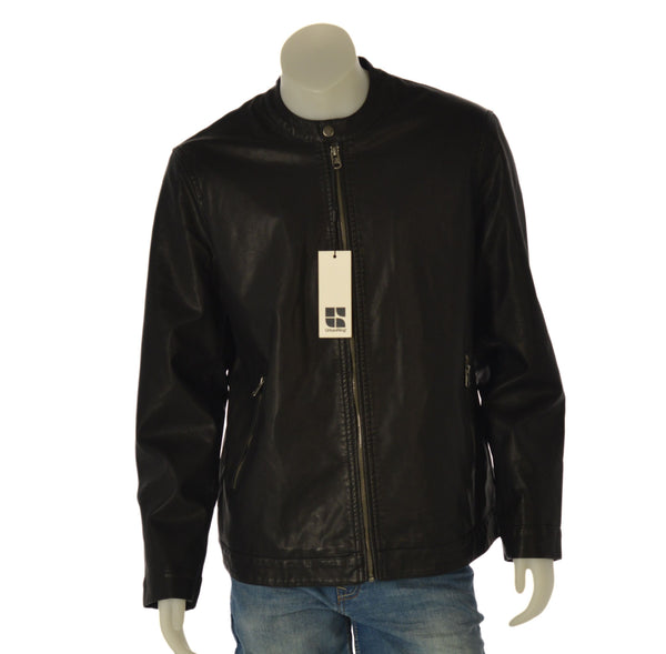 GIUBBETTO UOMO RAGAZZO ECOPELLE TRAPUNTATO BIKER MARCA URBAN RING ART. UR714002