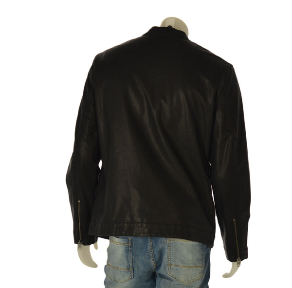 GIUBBETTO UOMO RAGAZZO ECOPELLE TRAPUNTATO BIKER MARCA URBAN RING ART. UR714002