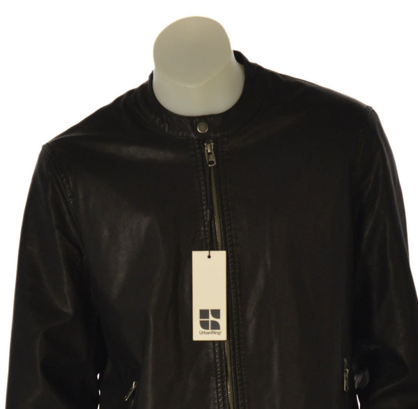 GIUBBETTO UOMO RAGAZZO ECOPELLE TRAPUNTATO BIKER MARCA URBAN RING ART. UR714002