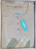 PIGIAMA DONNA TERMO COTONE SERAFINO BOTTONI CUORE ROMBI TERMO COTONE MARCA INFIORE ART.652162