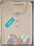 PIGIAMA DONNA TERMO COTONE SERAFINO BOTTONI CUORE ROMBI TERMO COTONE MARCA INFIORE ART.652162