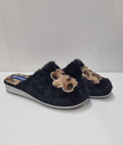 PANTOFOLA CIABATTA DONNA RAGAZZA ECOPELLICCIA ZAMPA CANE MARCA INBLU ART. LB104