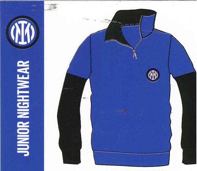 PIGIAMA TUTA TEMPO LIBERO UOMO RAGAZZO PILE CALDO MEZZA ZIP SQUADRA INTER P101080