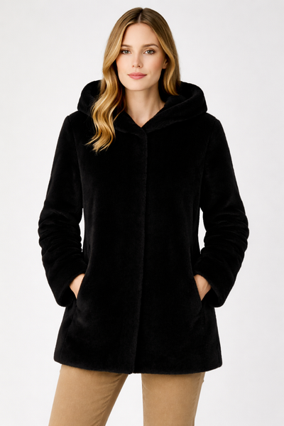 GICCONE DONNA X-CAPE ECO PELLICCIA CAPPUCCIO TASCHE ART. JADORE