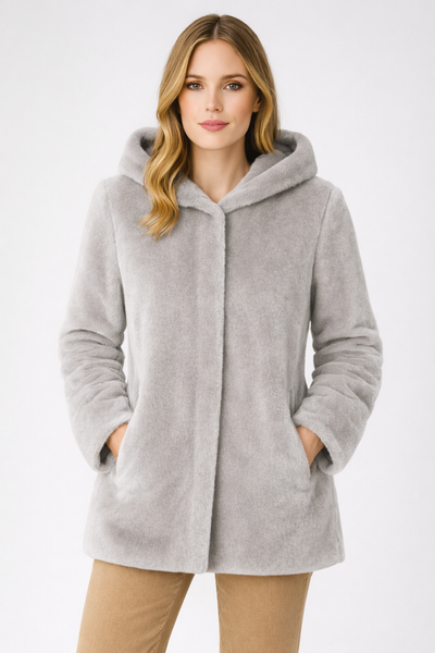 GICCONE DONNA X-CAPE ECO PELLICCIA CAPPUCCIO TASCHE ART. JADORE