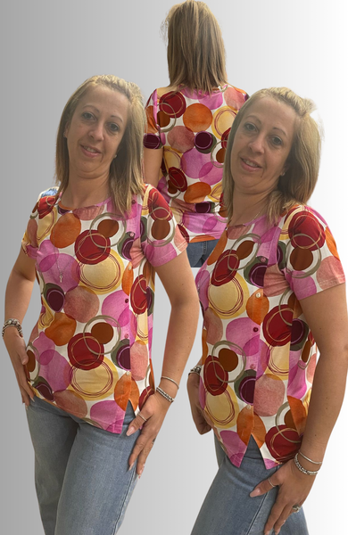 T-SHIRT DONNA  GIROCOLLO FANTASIA TRASPIRANTE GAIA B ART. 177