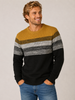 MAGLIONE UOMO COTONE GIROCOLLO POLSINI FASCIA RIGATO MARCA LOSAN ART.LMNAP0202_23012