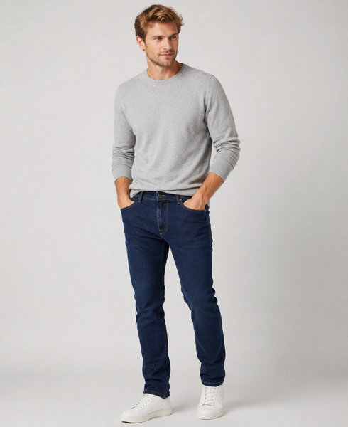 JEANS UOMO ZIP BOTTONE CINQUE TASCHE REGOLARE SCURO MARCA HOLIDAY ART. JORGE