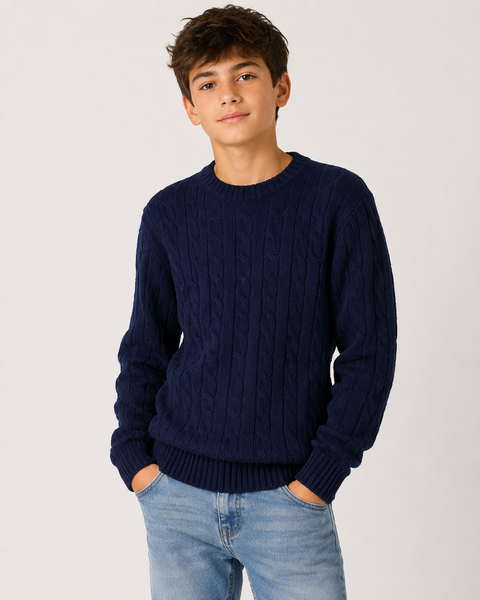 MAGLIONE RAGAZZO GIROCOLLO POLSINI FASCIA TRACCE MARCA BM ART. AY7031