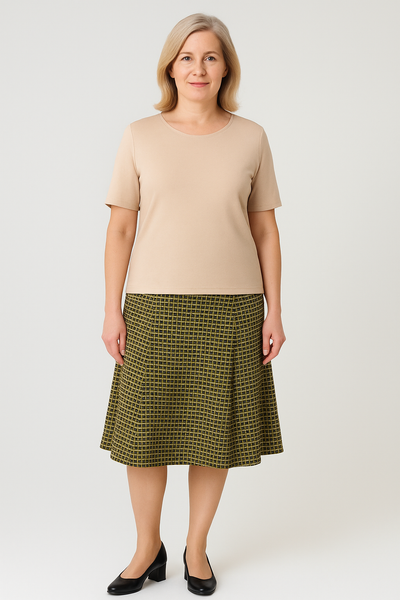 GONNA DONNA ELASTICO LUNGHETTE SVASATA FANTASIA MARCA EL.MA ART. 6277