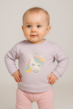 FELPA NEONATA GIROCOLLO POLSINI UNICORNO BOTTONI MARCA LOSAN ART.2286013AL