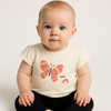 T-SHIRT NEONATA GIROCOLLO MEZZA MANICA BOTTONI FARFALLA MARCA LOSAN ART.218-1004AL