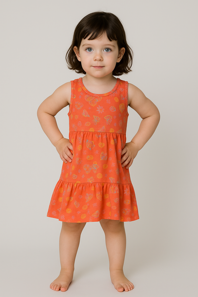 VESTITO BAMBINA SPALLA LARGA FANTASIA MARCA LOSAN ART.216-7018AL