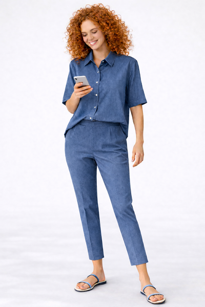 PANTALONI DONNA RAGNO ELASTICO STRAIGHT CAVIGLIA ART.DS41PO