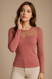 MAGLIA INTIMA DONNA RAGAZZA TERMICA MANICA LUNGA TERMICA PIZZO MARCA YSABEL MORA ART. 70015
