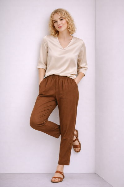 PANTALONE DONNA LAURA BIAGIOTTI ELASTICO TASCHE AMPIO MORBIDO ART.26P1877