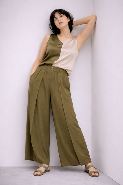 PANTALONE DONNA LAURA BIAGIOTTI ELASTICO SPACCHI MORBIDO ART.26P1880