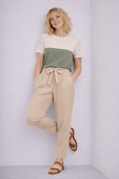 PANTALONE DONNA LAURA BIAGIOTTI ZIP BOTTONE TASCHE PASSANTI SPACCHETTI ART.26P18101