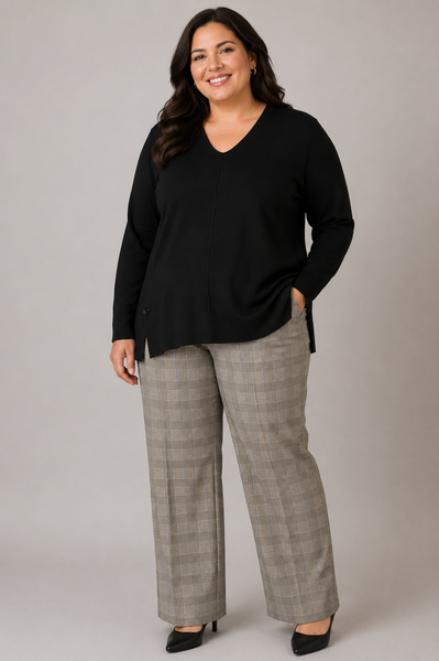 MAGLIONE CONNA CALIBRATO SCOLLO POLSINI SPACCHETTI MORBIDO MARCA LUISA VIOLA ART. M418L006643N