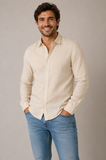 CAMICIA UOMO BOTTONI MANICA LUNGA STONDATA LEGGERA MARCA URBANRING ART.UR25407