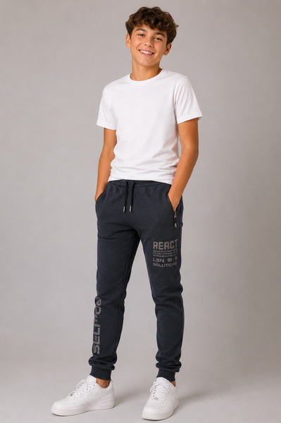 PANTALONI RAGAZZO COULISSE POLSINI TASCHE ZIP STAMPA MARCA LOSAN ART.21F-6015AL