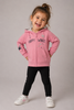 FELPA IN COTONE ZIP CAPPUCCIO POLSINI TASCHE STAMPA FARFALLE  MARCA LOSAN ART.216-6654AL