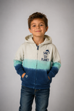 FELPA RAGAZZO ZIP CAPPUCCIO TASCHE POLSINI SCRITTA DEGRADE MARCA LOSAN ART.215-6001AL